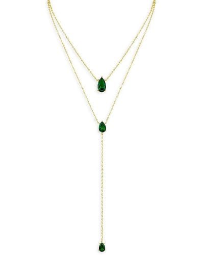 CZ by Kenneth Jay Lane 14K Goldplated & Cubic Zirconia Layered Necklace - White