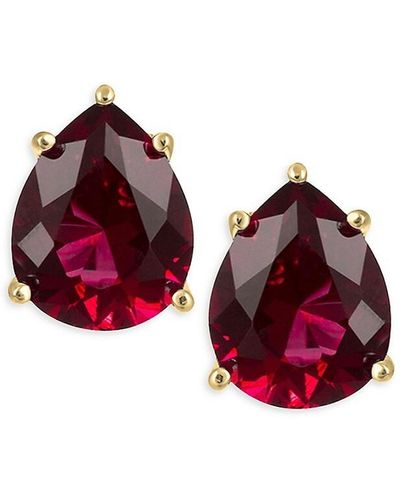 CZ by Kenneth Jay Lane 14K Goldplated & Cubic Zirconia Stud Earrings - Red