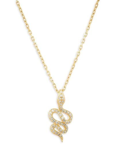 Saks Fifth Avenue 14k Yellow Gold & 0.11 Tcw Diamond Snake Pendant Necklace - Metallic