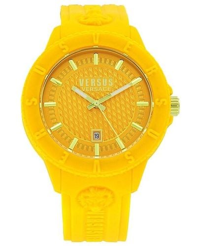 Versus 43mm Stainless Steel & Silicone Watch - Yellow