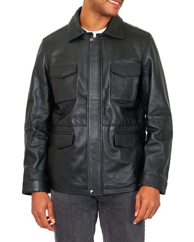 VELLAPAIS Rion Leather Jacket - Black