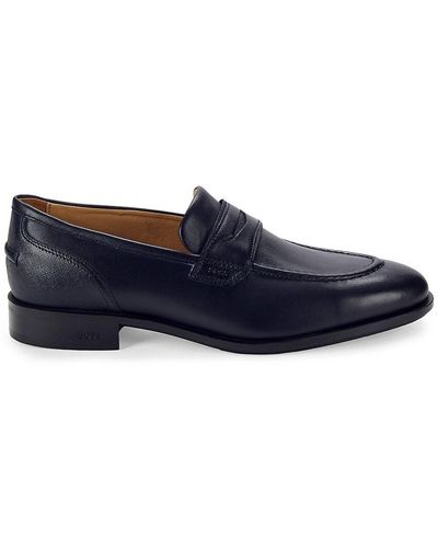 BOSS by HUGO BOSS Colby Leather Penny Loafers - Blue