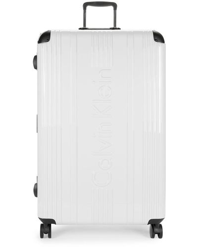 Calvin Klein Logo 30-inch Spinner Suitcase - White