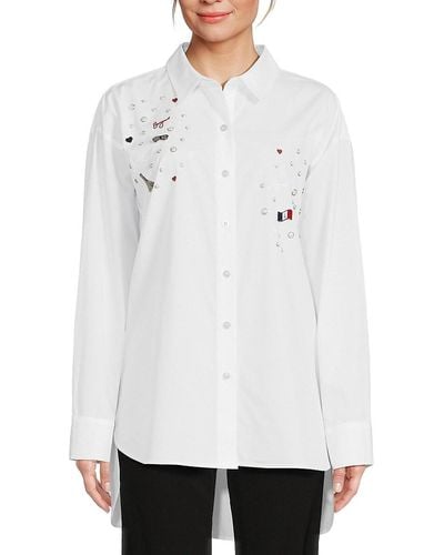 Karl Lagerfeld Logo & Pin Shirt - White