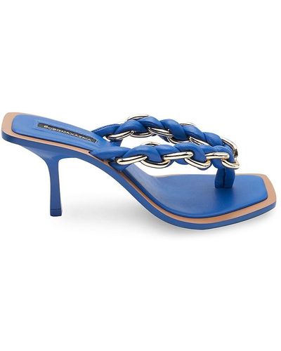 BCBGMAXAZRIA Mistia Braided Chain Heel Sandals - Blue