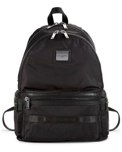 Karl Lagerfeld Dual Zip Logo Backpack - Black