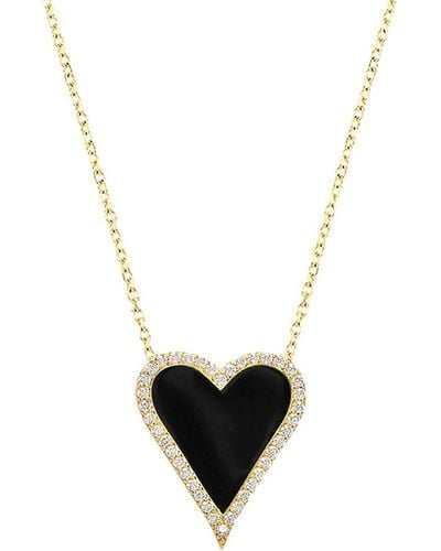 Gabi Rielle 14k Yellow Gold Vermeil, Enamel & Man Made Crystal Heart Pendant Necklace - White