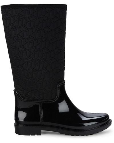 Tommy Hilfiger Saray Logo Tall Boots - Black