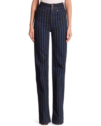 Marc Jacobs Star Striped Wide-leg Pants - Blue