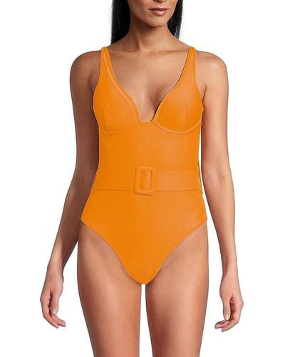 Hutch Belted One Piece Swimsuit - Orange