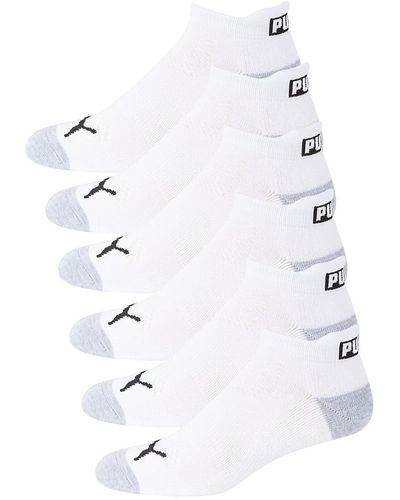 PUMA 6-Pack Logo Ankle Socks - White