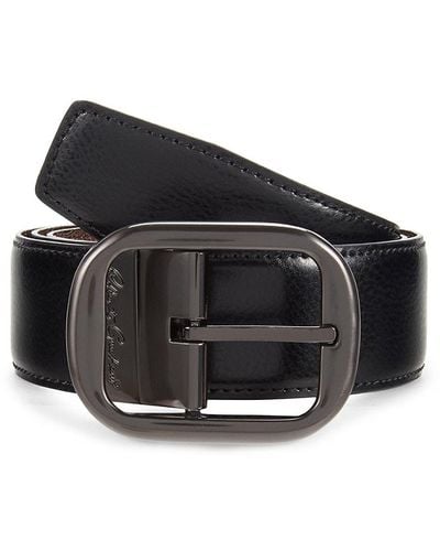 Robert Graham Reversible Leather Belt - Black