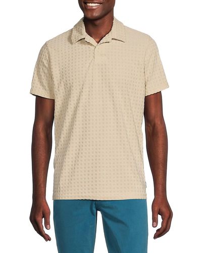 Ocean Current 'Waffle Knit Terry Polo - Blue