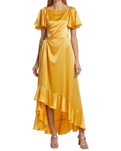 Cinq À Sept Patti Silk Midi Dress - Yellow