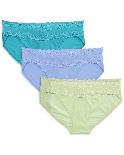 Natori Bliss Perfection 3-pack Lace Briefs - Blue