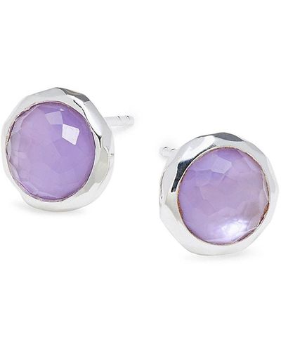 Ippolita 925 Wonderland Lollipop Sterling Silver, Rock Crystal & Mother Of Pearl Stud Earrings - Purple