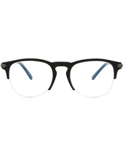 Brioni 51Mm Round Clubmaster Eyeglasses - Black