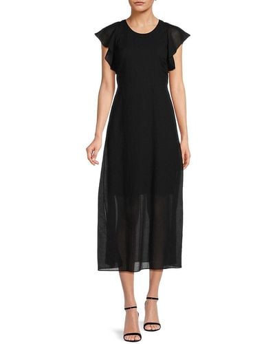 Theory Roundneck Midi Dress - Black
