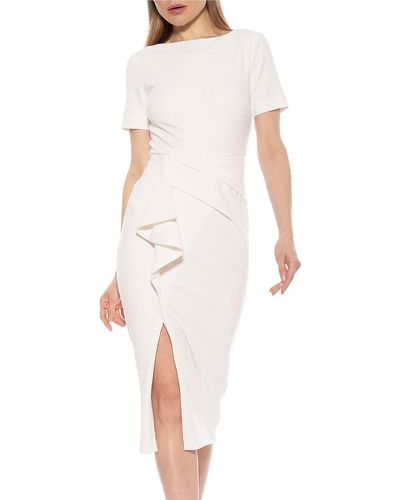 Alexia Admor Zayd Ruffle Midi Sheath Dress - White