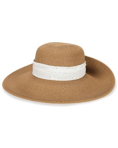 San Diego Hat Lace Trim Sun Hat - White
