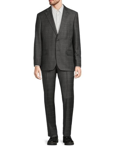 Scotch & Soda Modern Fit Windpane Wool Suit - Grey