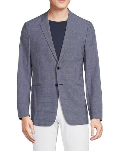 Theory Clinton Houndstooth Wool Blend Sportcoat - Blue