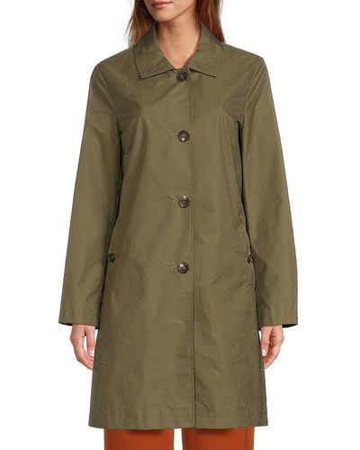Etro Solid Long Sleeve Raincoat - Green