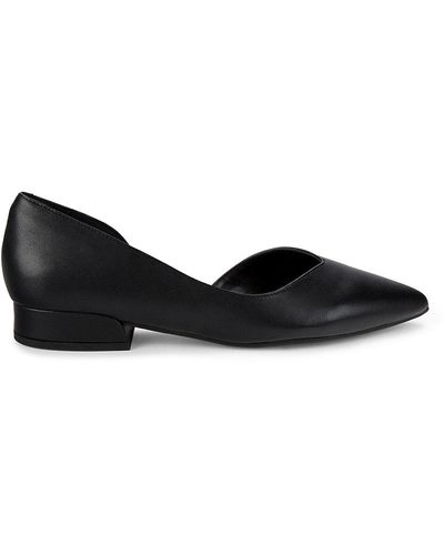Kenneth Cole Cheree Leather D'Orsay Ballet Flats - Black