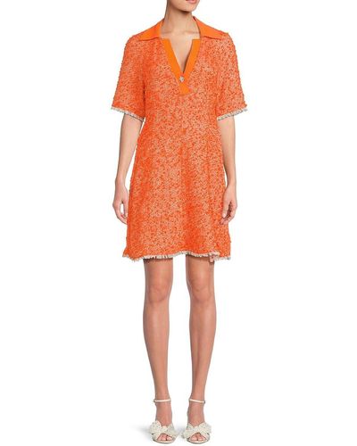 3.1 Phillip Lim Textured Mini Dress - Orange