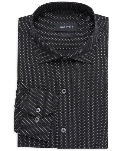 Bugatchi Slim Pin Dot Dress Shirt - Black