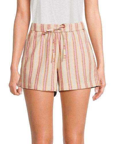 Marine Layer Striped Drawstring Shorts - Pink