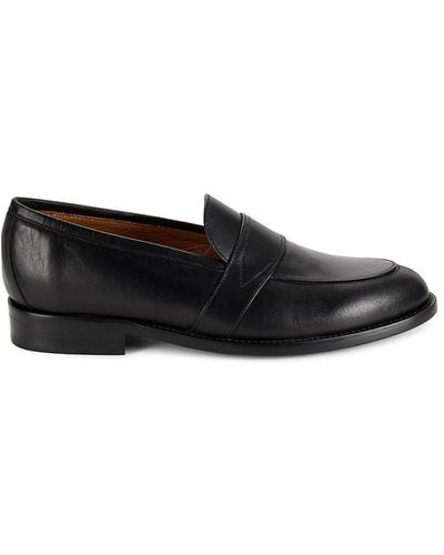 Nettleton Leather Split Toe Loafers - Black