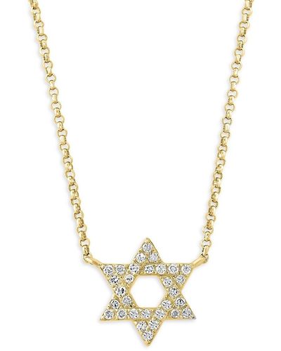 Effy 14k Yellow Gold & 0.14 Tcw Diamond Star Pendant Necklace - Metallic