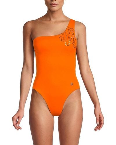 Roberto Cavalli One Shoulder One Piece Swimsuit - Orange