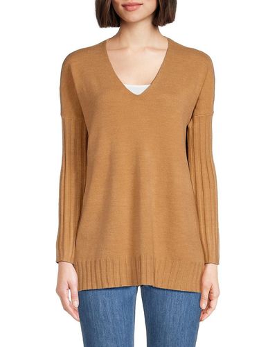 French Connection Babysoft Ribbed Sleeve Knit Jumper - Natural