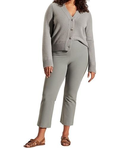 Vince Plus Cropped Flared Trousers - Grey
