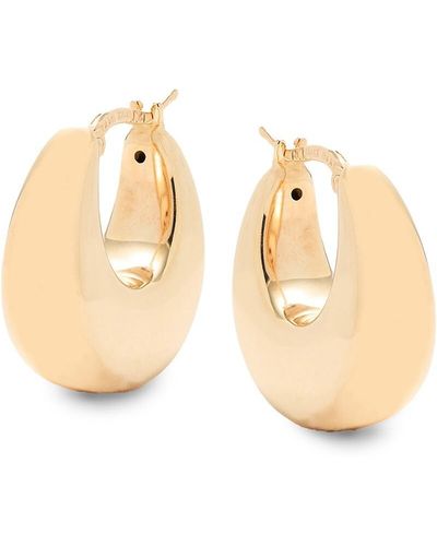 Saks Fifth Avenue 14k Yellow Gold Graduated Hoop Earrings - Natural