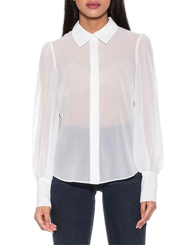 Alexia Admor Zayn Floral Button Up Top - White