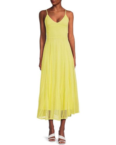 Jason Wu Pointelle Fit & Flare Dress - Yellow