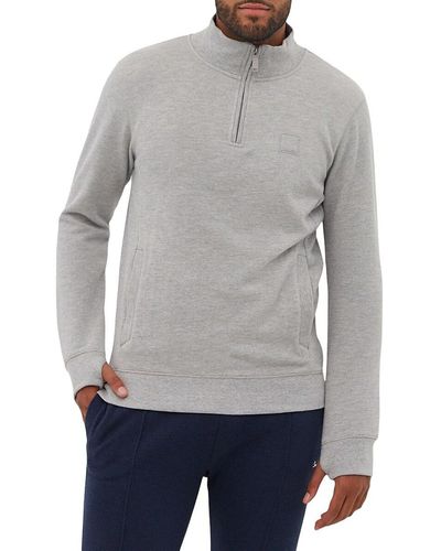 Bench Logo Half Zip Up Pullover - Gray