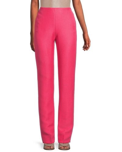 Valentino Solid Silk & Wool Trousers - Pink
