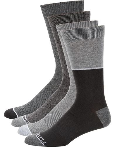 Kenneth Cole 4-Pack Assorted Crew Socks - Gray
