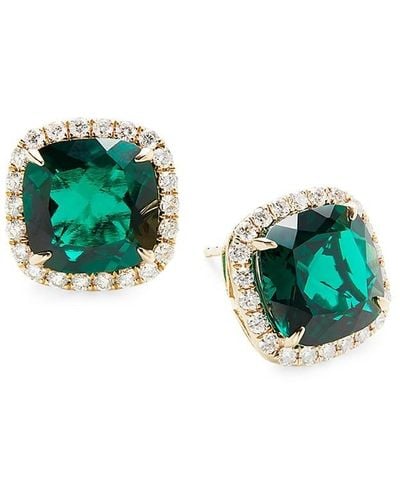 Effy Radiant Value 14K, & Lab Grown Diamond Stud Earrings - Green