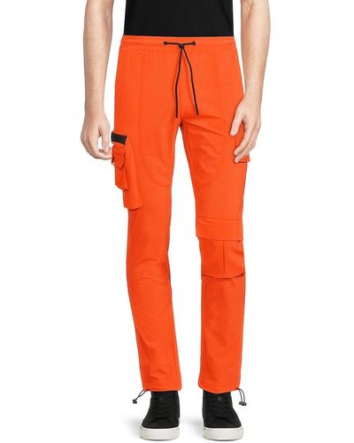American Stitch Solid Drawstring Pants - Orange
