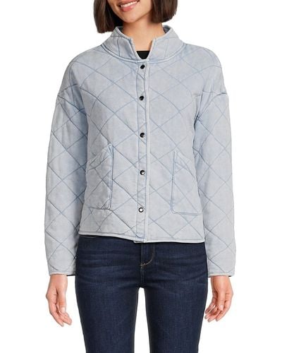 FOR THE REPUBLIC Quilted Denim Jacket - Grey