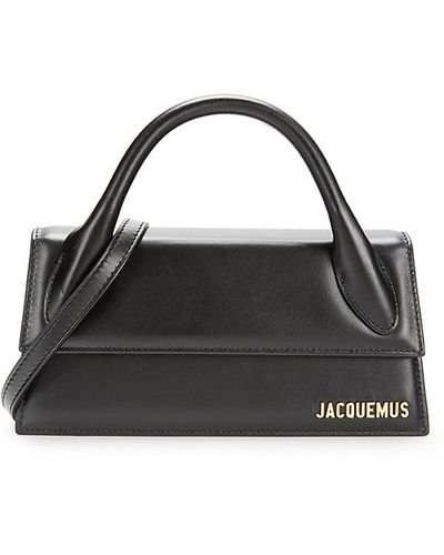 Jacquemus Logo Leather Shoulder Bag - Black