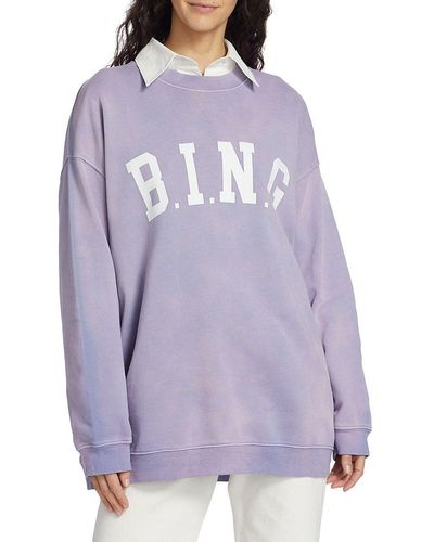 Anine Bing Tyler Washed Logo Sweatshirt - Purple
