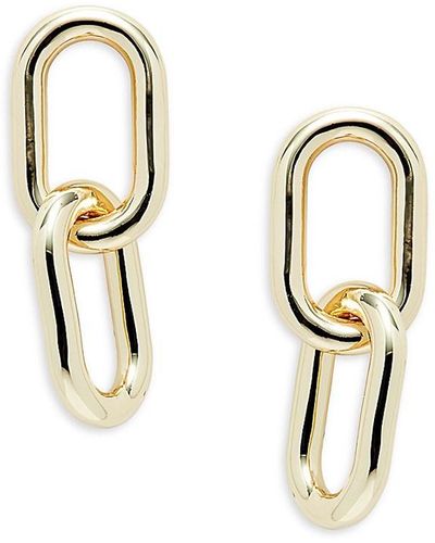 Argento Vivo Studio 14K Goldplated Drop Link Earrings - Metallic
