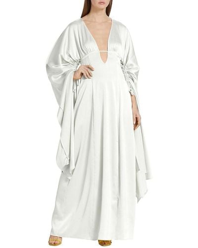 Cult Gaia Winona Draped Satin Gown - White