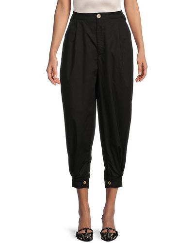 Free People Lucia Cropped Harem Trousers - Black